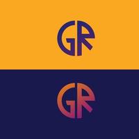 gr lettera logo modello vettoriale creativo forma moderna colorato monogramma cerchio logo logo azienda logo griglia