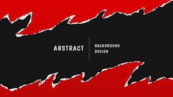 carta rossa forma astratta creativa design strappato su sfondo nero vettore