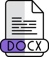 docx pieno metà tagliare icona vettore