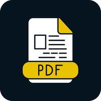 PDF glifo Due colore icona vettore