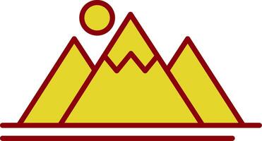 icona a due colori della linea di montagna vettore