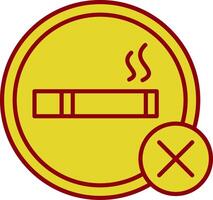 icona a due colori della linea non fumatori vettore