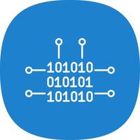 binario codice linea curva icona vettore