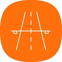 autostrada linea curva icona vettore