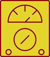 icona a due colori della linea del voltmetro vettore