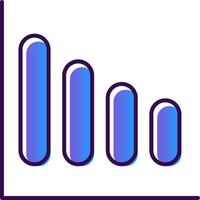 bar grafico pendenza pieno icona vettore