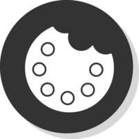 tavolozza glifo grigio cerchio icona vettore