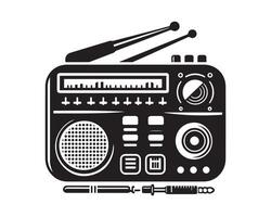 Radio silhouette icona grafico logo design vettore