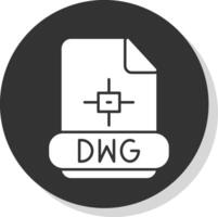 dwg glifo grigio cerchio icona vettore