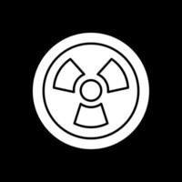 icona glifo nucleare invertito vettore