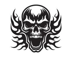 cranio silhouette icona grafico logo design vettore