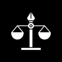 icona invertita del glifo della scala della giustizia vettore