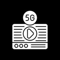 icona del glifo invertito in live streaming vettore