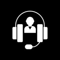 icona del glifo invertito del call center vettore