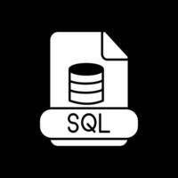 sql glifo rovesciato icona vettore