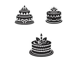 torta silhouette icona grafico logo design vettore