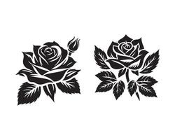 rosa fiore silhouette icona grafico logo design vettore