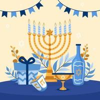 menorah del giorno di Hanukkah vettore