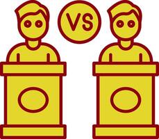 icona a due colori della linea di dibattito vettore
