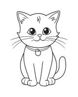 carino gatto colorazione pagine, gatto illustrazione, bellissimo gatto nero e bianca vettore