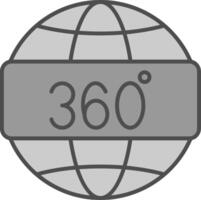 360 Visualizza fillay icona vettore
