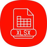 xlsx linea curva icona vettore