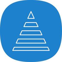 piramide grafico linea curva icona vettore