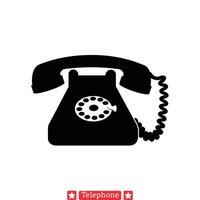 Vintage ▾ telefono simboli vecchio stile comunicazione silhouette imballare vettore