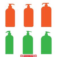 di moda shampoo bottiglia design elementi versatile sagome per grafico progetti vettore
