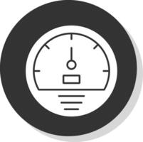 tachimetro glifo grigio cerchio icona vettore