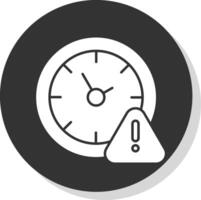 sequenza temporale glifo grigio cerchio icona vettore