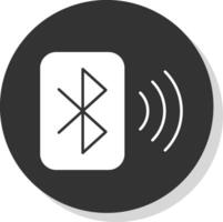 Bluetooth glifo grigio cerchio icona vettore