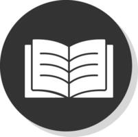 libro lettura glifo grigio cerchio icona vettore