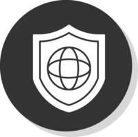 protetta Rete glifo grigio cerchio icona vettore