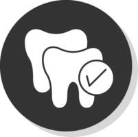 dentale verifica glifo grigio cerchio icona vettore