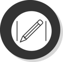 matita glifo grigio cerchio icona vettore
