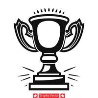 campione S collezione trofeo silhouette impostato per vincitori e realizzatori vettore