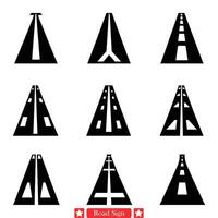 viaggiatore S kit di strumenti strada cartello impostato per navigazione grafica vettore
