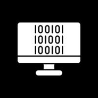 binario codice glifo rovesciato icona vettore