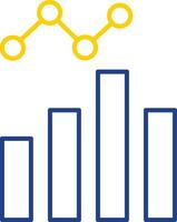dati analisi linea Due colore icona vettore