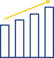 icona a due colori della linea del grafico a barre vettore
