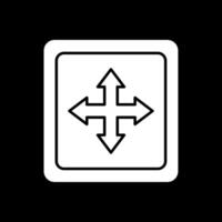 attraversare simbolo glifo rovesciato icona vettore