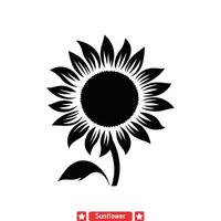 natura S bellezza sbalorditivo girasole silhouette imballare vettore