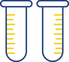 icona a due colori della linea della provetta vettore