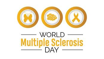mondo multiplo sclerosi giorno osservato ogni anno nel Maggio 30. modello per sfondo, striscione, carta, manifesto con testo iscrizione. vettore