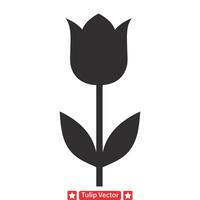 tulipano cascata dinamico silhouette compilazione vettore