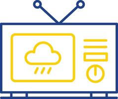 icona a due colori della linea di notizie meteorologiche vettore