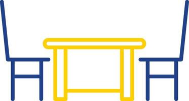 icona a due colori della linea del tavolo da pranzo vettore