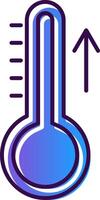 crescente temperatura pendenza pieno icona vettore