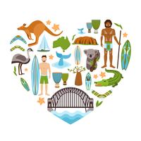 A forma di cuore in Australia vettore